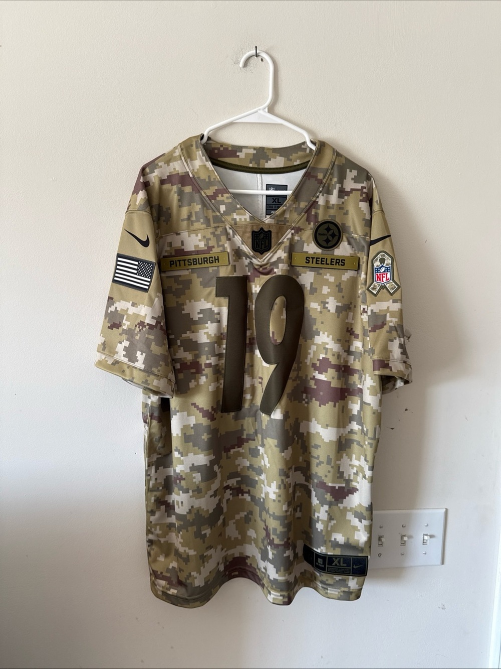 Men's Nike JuJu Smith-Schuster #19 Steelers Salute To Service Jersey  Sz XL RARE